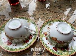 Hermes Pythagore Tea Cup Saucer Red Berry Tableware 2 set Coffee Cafe