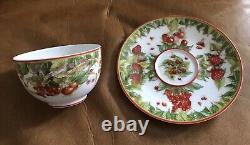 Hermes Pythagore Tea Cup Saucer Red Berry Tableware 2 set Coffee Cafe