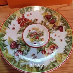 Hermes Pythagore Tea Cup Saucer Red Berry Tableware Coffee Auth Mint Unused Box