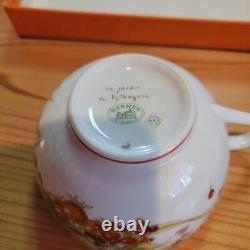Hermes Pythagore Tea Cup Saucer Red Berry Tableware Coffee Auth Mint Unused Box