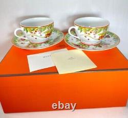 Hermes Pythagore Tea Cup Saucer Tableware 2 set Coffee Cafe Latte Auth New Box