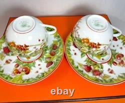Hermes Pythagore Tea Cup Saucer Tableware 2 set Coffee Cafe Latte Auth New Box