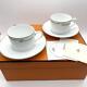 Hermes Rythme Green Tea Cup Saucer Tableware 2 Set Coffee Cafe Latte Auth New