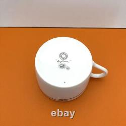 Hermes Rythme Green Tea Cup Saucer Tableware 2 set Coffee Cafe Latte Auth New