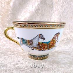 Hermes Tea Cup & Saucer Cheval d'Orient No. 3 Horse Porcelain Tableware with Case