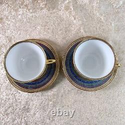 Hermes Tea Cup Saucer Cheval d'Orient No. 6 & 4 Horse Porcelain Tableware 2 Sets