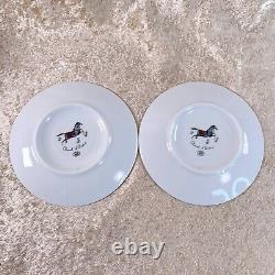 Hermes Tea Cup Saucer Cheval d'Orient No. 6 & 4 Horse Porcelain Tableware 2 Sets