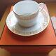 Hermes Tea Cup Saucer Egee Soleil Gold White Tableware Coffee Latte Auth New Box