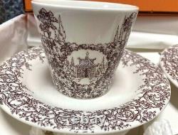 Hermes Tea Cup Saucer Les Maisons Enchantees Francois Houtin Tableware 2 set New