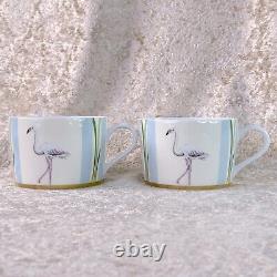 Hermes Tea Cup & Saucer Les Matins De L'etang Porcelain Tableware 2 Sets with Case