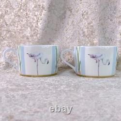 Hermes Tea Cup & Saucer Les Matins De L'etang Porcelain Tableware 2 Sets with Case