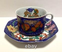 Hermes Tea Cup Saucer Plate Pierres d'Orient et d'Occident Tableware Blue 3 set