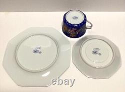 Hermes Tea Cup Saucer Plate Pierres d'Orient et d'Occident Tableware Blue 3 set