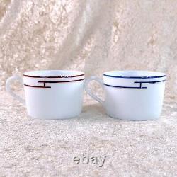 Hermes Tea Cup Saucer Rythme Rhythm RED & BLUE 2 Sets Porcelain Tableware withBox