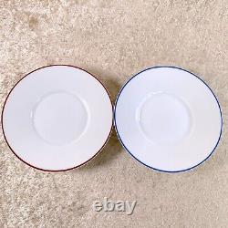 Hermes Tea Cup Saucer Rythme Rhythm RED & BLUE 2 Sets Porcelain Tableware withBox