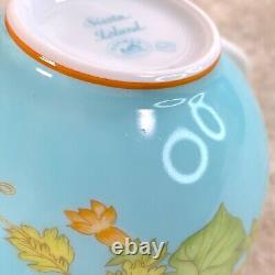 Hermes Tea Cup & Saucer Siesta Island Porcelain Tableware Blue 2 Sets with Case