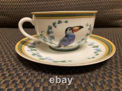 Hermes Toucan Tea Cup & Saucer Pre-Owned Un-used from Japan