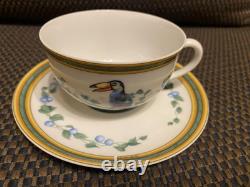 Hermes Toucan Tea Cup & Saucer Pre-Owned Un-used from Japan