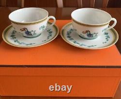 Hermes Toucans Tea Cup Saucer Tableware 2 set Animal Bird Coffee Auth New Unused