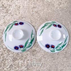 Hermes Toucans Tea Cup & Saucer with Top Cover Porcelain Tableware 2 Sets withCase
