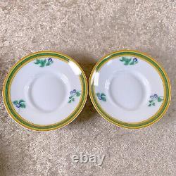 Hermes Toucans Tea Cup & Saucer with Top Cover Porcelain Tableware 2 Sets withCase