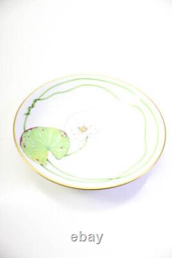 Hermes White Orange Yellow Ceramic Africa China Tea Cup Saucer Set Stamped