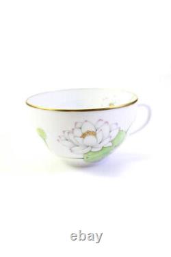 Hermes White Orange Yellow Ceramic Africa China Tea Cup Saucer Set Stamped