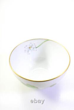 Hermes White Orange Yellow Ceramic Africa China Tea Cup Saucer Set Stamped