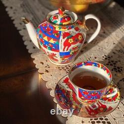 Imperial Porcelain Folk Patterns Teacup and Saucer Set LFZ Lomonosov Tea Cup