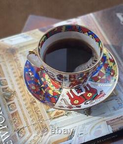 Imperial Porcelain Folk Patterns Teacup and Saucer Set LFZ Lomonosov Tea Cup