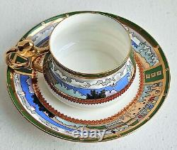 Imperial Russia Russian Lomonosov Lfz Bone China Tea Cup And Saucer Bilibin