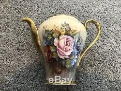 Incredible Aynsley Bailey Rose Coffee Tea Pot Sugar Creamer Cup & Saucer
