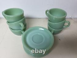 Jadeite Lot of 6 Fire King Oven Ware Coffee/Tea Cup & Saucer Excellent