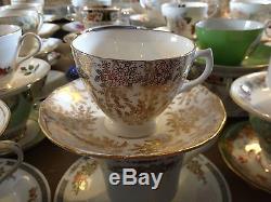 Job Lot 50 Pretty Vintage Tea Cups & Saucers- Ideal for use at Weddings