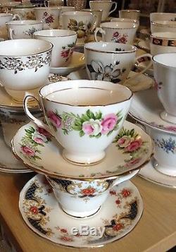 Job Lot 50 Pretty Vintage Tea Cups & Saucers- Ideal for use at Weddings