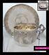 Large Antique 1880s French Sterling Silver Tea Cup & Saucer Rococo 6.3 X 3.35 In