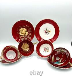 LOT! Tea Cup & saucer lot including VERY RARE AYNSLEY- Reds Collection