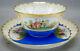 Late 19th Century Sevres Style Courting Couple Blue & Gold Tea Cup & Saucer G