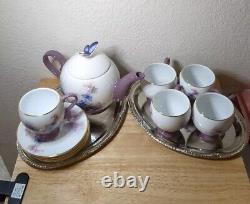 Lena Liu Tea Cup & Saucer Blossoms&Butterfly Collectible For 5 Person New