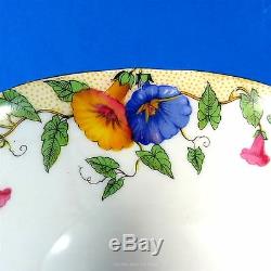 Light Green with Morning Glory Design Flower Handle Aynsley Tea Cup & Saucer