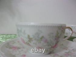 Limoges CH. Field Haviland Tea cups and saucers, Set of 6 Pink Rose
