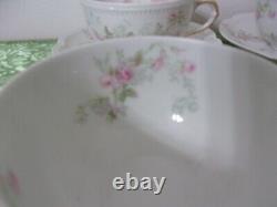 Limoges CH. Field Haviland Tea cups and saucers, Set of 6 Pink Rose