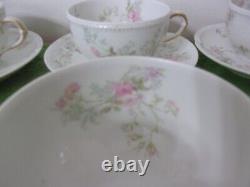 Limoges CH. Field Haviland Tea cups and saucers, Set of 6 Pink Rose