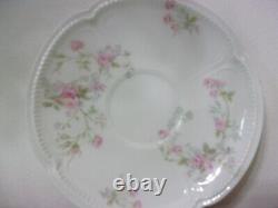 Limoges CH. Field Haviland Tea cups and saucers, Set of 6 Pink Rose