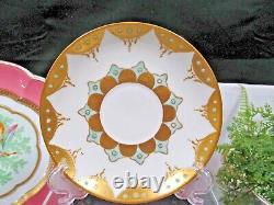 Limoges France tea cup and saucer painted Bullion teacup raised gold Jeweled set
