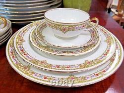 Limoges France tea cup & saucer 27 pieces dinnerware teacup floral rose pattern