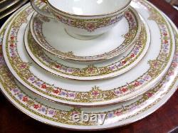 Limoges France tea cup & saucer 27 pieces dinnerware teacup floral rose pattern