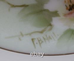 Limoges T&v Porcelain Set Of 6 Teacups And Saucers Roses Antique Artist Signed