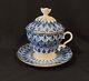 Lomonosov Imperial Porcelain Teacup With Saucer & Lid Russia Radiant Forget