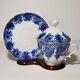 Lomonosov Teacup Saucer And Lid Blue Flowers Net Russia